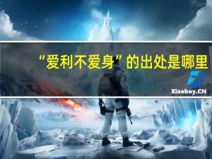 “爱利不爱身”的出处是哪里