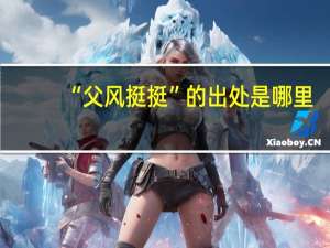 “父风挺挺”的出处是哪里