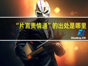 “片言贵情通”的出处是哪里
