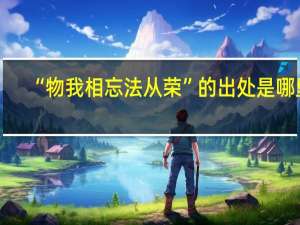 “物我相忘法从荣”的出处是哪里