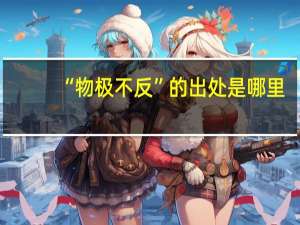 “物极不反”的出处是哪里