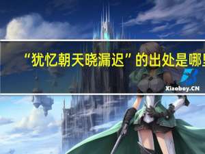 “犹忆朝天晓漏迟”的出处是哪里
