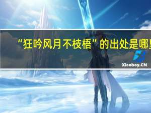 “狂吟风月不枝梧”的出处是哪里