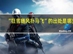 “狂雪随风扑马飞”的出处是哪里