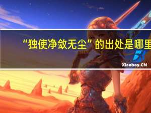 “独使净敛无尘”的出处是哪里