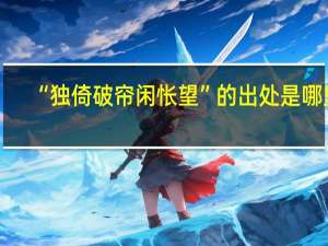 “独倚破帘闲怅望”的出处是哪里