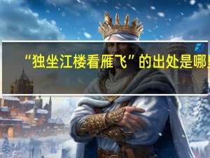 “独坐江楼看雁飞”的出处是哪里