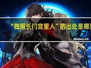 “独照长门宫里人”的出处是哪里