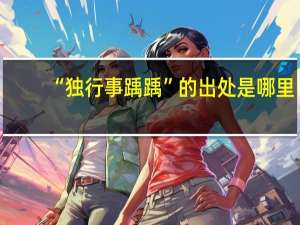 “独行事踽踽”的出处是哪里