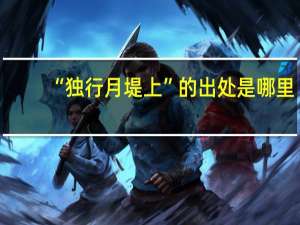 “独行月堤上”的出处是哪里