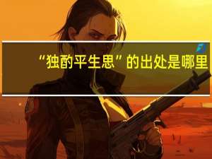 “独酌平生思”的出处是哪里