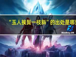“玉人挨鬓一枝斜”的出处是哪里