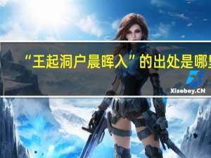 “王起洞户晨晖入”的出处是哪里