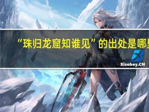 “珠归龙窟知谁见”的出处是哪里