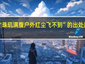 “珠玑满腹户外红尘飞不到”的出处是哪里