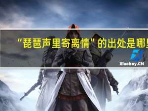 “琵琶声里寄离情”的出处是哪里