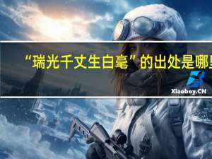 “瑞光千丈生白毫”的出处是哪里