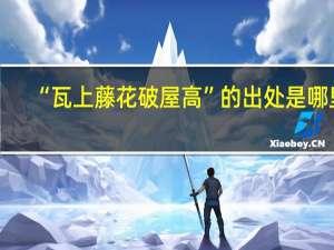 “瓦上藤花破屋高”的出处是哪里