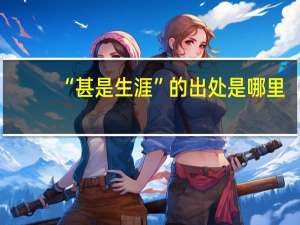 “甚是生涯”的出处是哪里