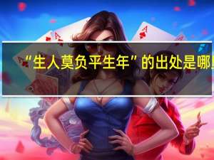 “生人莫负平生年”的出处是哪里