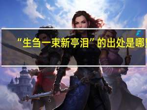 “生刍一束新亭泪”的出处是哪里