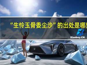 “生怜玉骨委尘沙”的出处是哪里