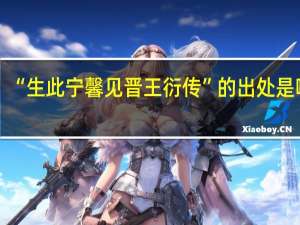 “生此宁馨见晋王衍传”的出处是哪里