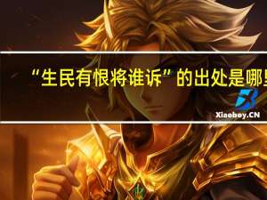 “生民有恨将谁诉”的出处是哪里