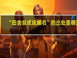 “田舍翁成妩媚名”的出处是哪里