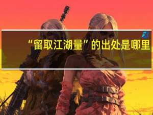 “留取江湖量”的出处是哪里