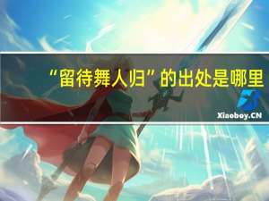 “留待舞人归”的出处是哪里