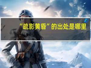 “疏影黄昏”的出处是哪里