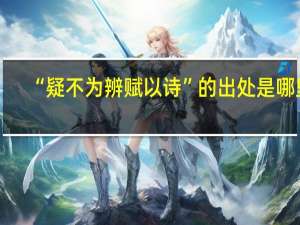 “疑不为辨赋以诗”的出处是哪里