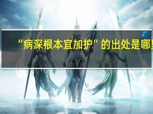 “病深根本宜加护”的出处是哪里