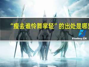 “瘦去谁怜舞掌轻”的出处是哪里
