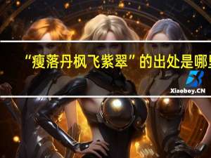 “瘦落丹枫飞紫翠”的出处是哪里