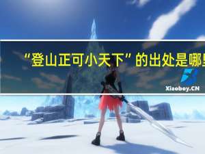 “登山正可小天下”的出处是哪里