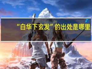 “白华下玄发”的出处是哪里