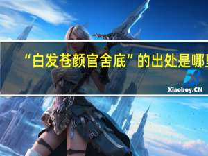 “白发苍颜官舍底”的出处是哪里