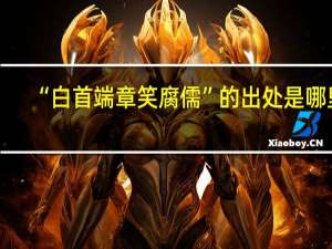 “白首端章笑腐儒”的出处是哪里