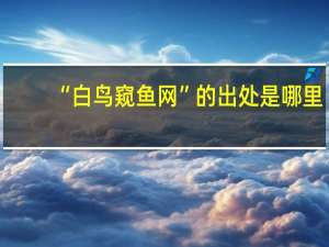 “白鸟窥鱼网”的出处是哪里