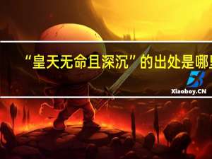 “皇天无命且深沉”的出处是哪里
