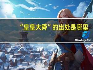 “皇皇大舜”的出处是哪里
