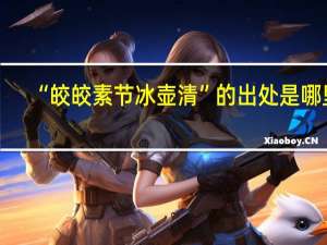 “皎皎素节冰壶清”的出处是哪里