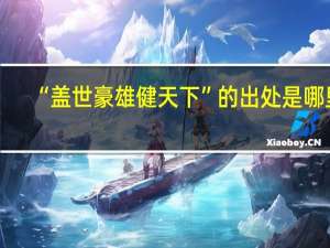 “盖世豪雄健天下”的出处是哪里
