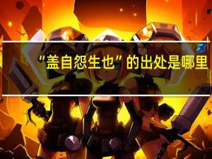 “盖自怨生也”的出处是哪里