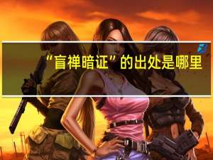 “盲禅暗证”的出处是哪里