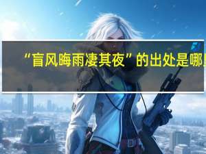 “盲风晦雨凄其夜”的出处是哪里