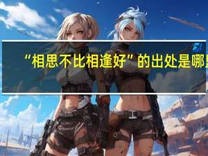“相思不比相逢好”的出处是哪里