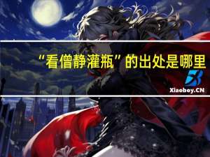 “看僧静灌瓶”的出处是哪里